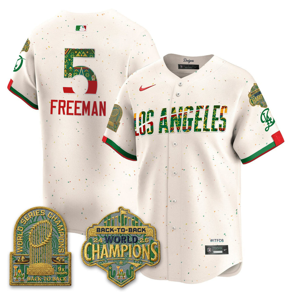 Los Angeles Dodgers x Mexican Heritage âLetâs Fiesta!â 2026 Limited Vapor Jersey - All Stitched