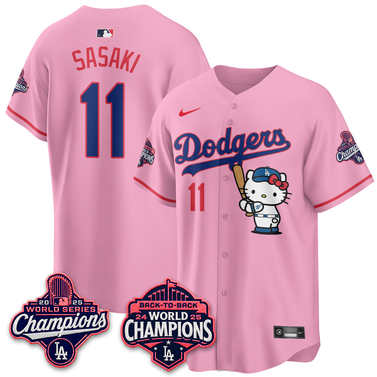 Los Angeles Dodgers x Hello Kitty Night 2026 Vapor Jersey - All Stitched