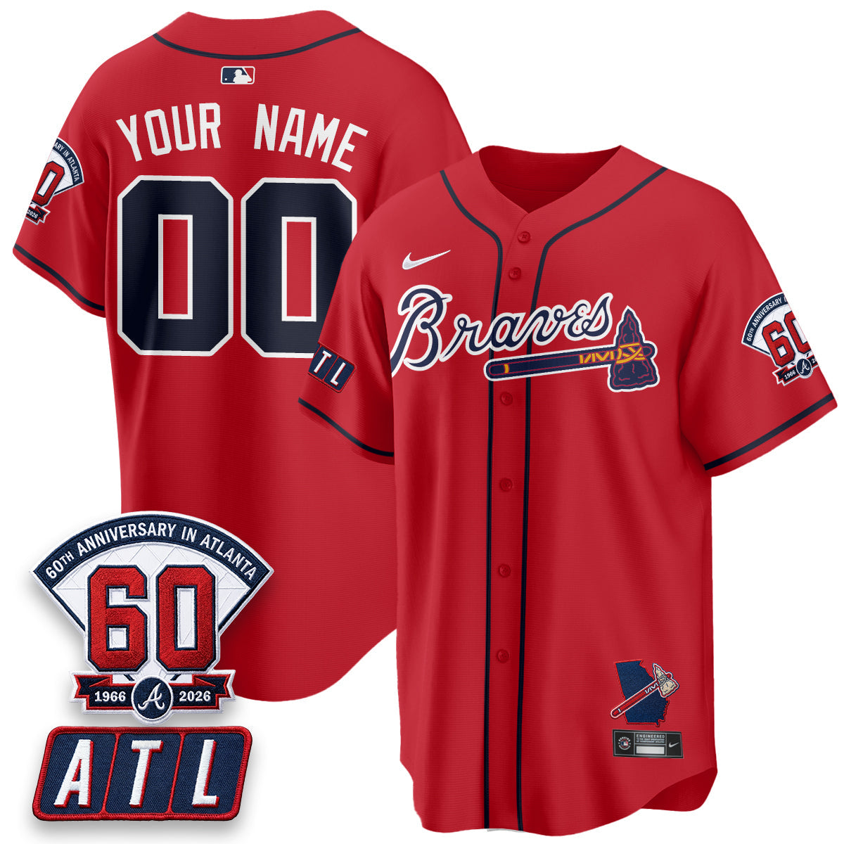 ATL 2026 60th Anniversary Vapor Limited Custom Jersey - All Stitched