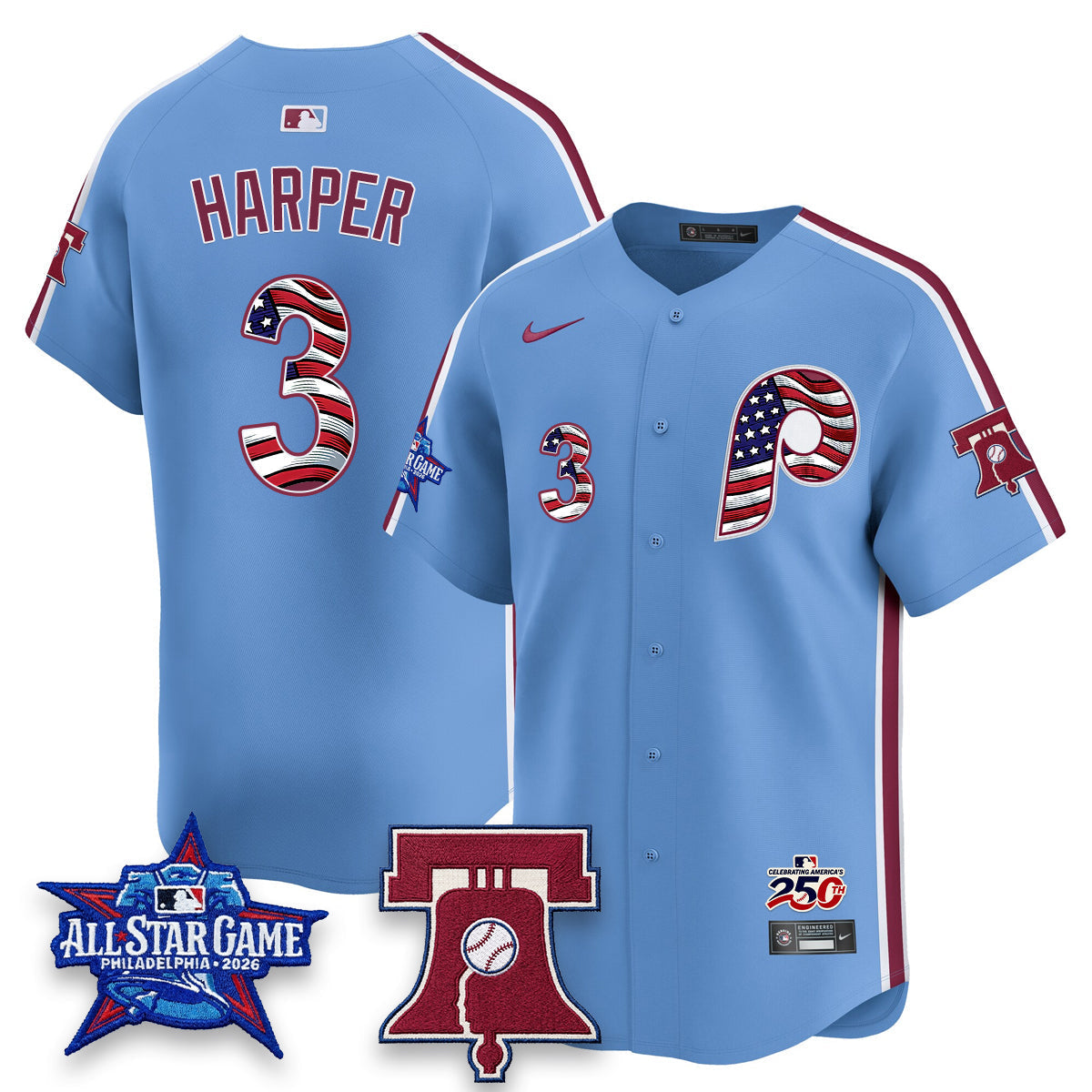 PHI 2026 Independence Day USA Vapor Limited Jersey - Stitched (2)