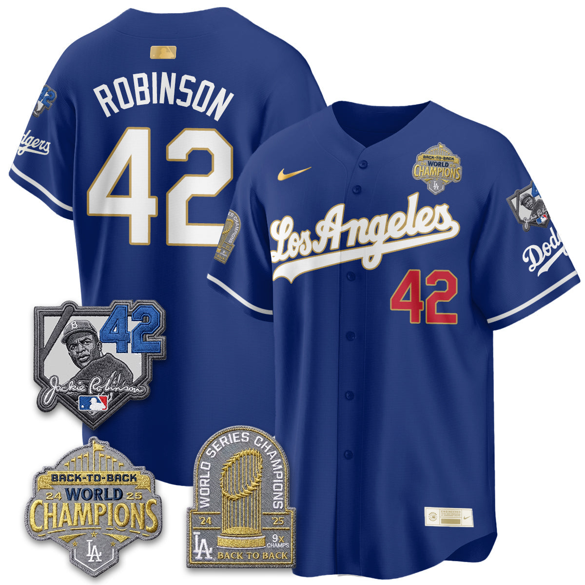 Los Angeles Dodgers 2026 New Era Gold Collection Vapor Limited Jersey - B2B Champs - All Stitched