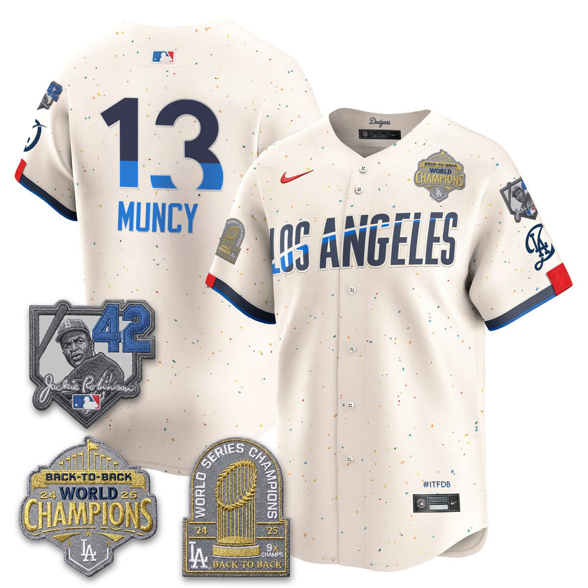 Los Angeles Dodgers 2026 New Era Gold Collection Vapor Limited Jersey - B2B Champs - All Stitched