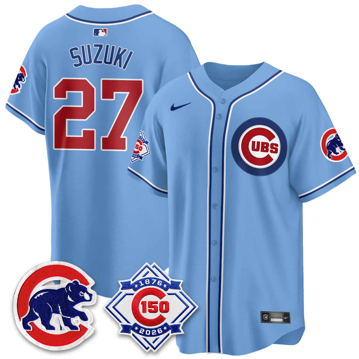 Chicago Cubs 150th Anniversary Black Out Style Vapor Premier Limited Jersey - All Stitched