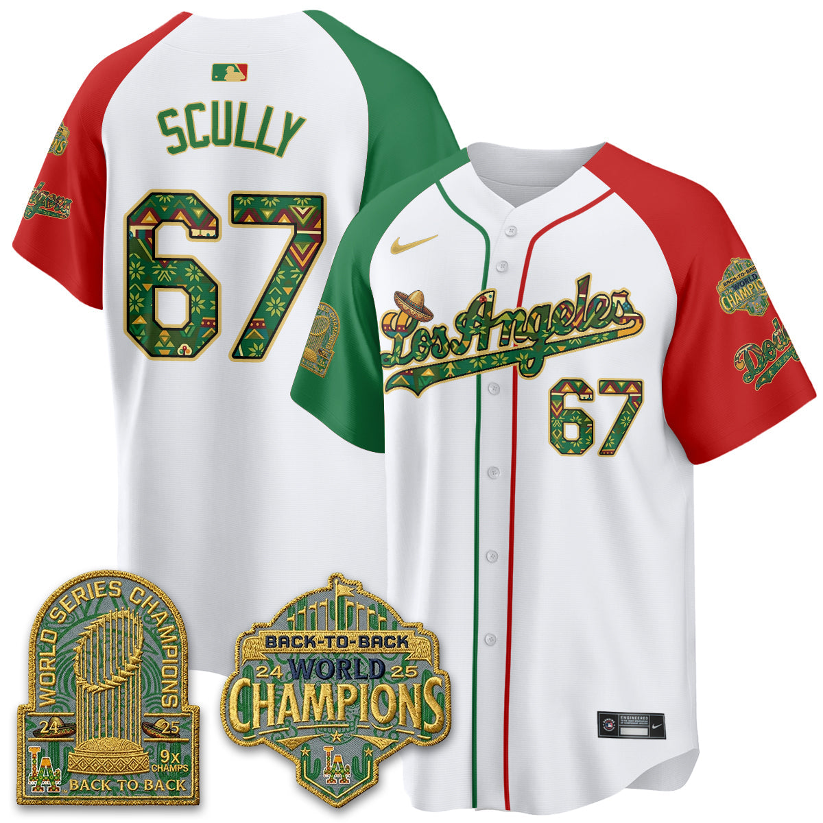 Los Angeles Dodgers x Mexican Heritage âLetâs Fiesta!â 2026 Limited Vapor Jersey - All Stitched