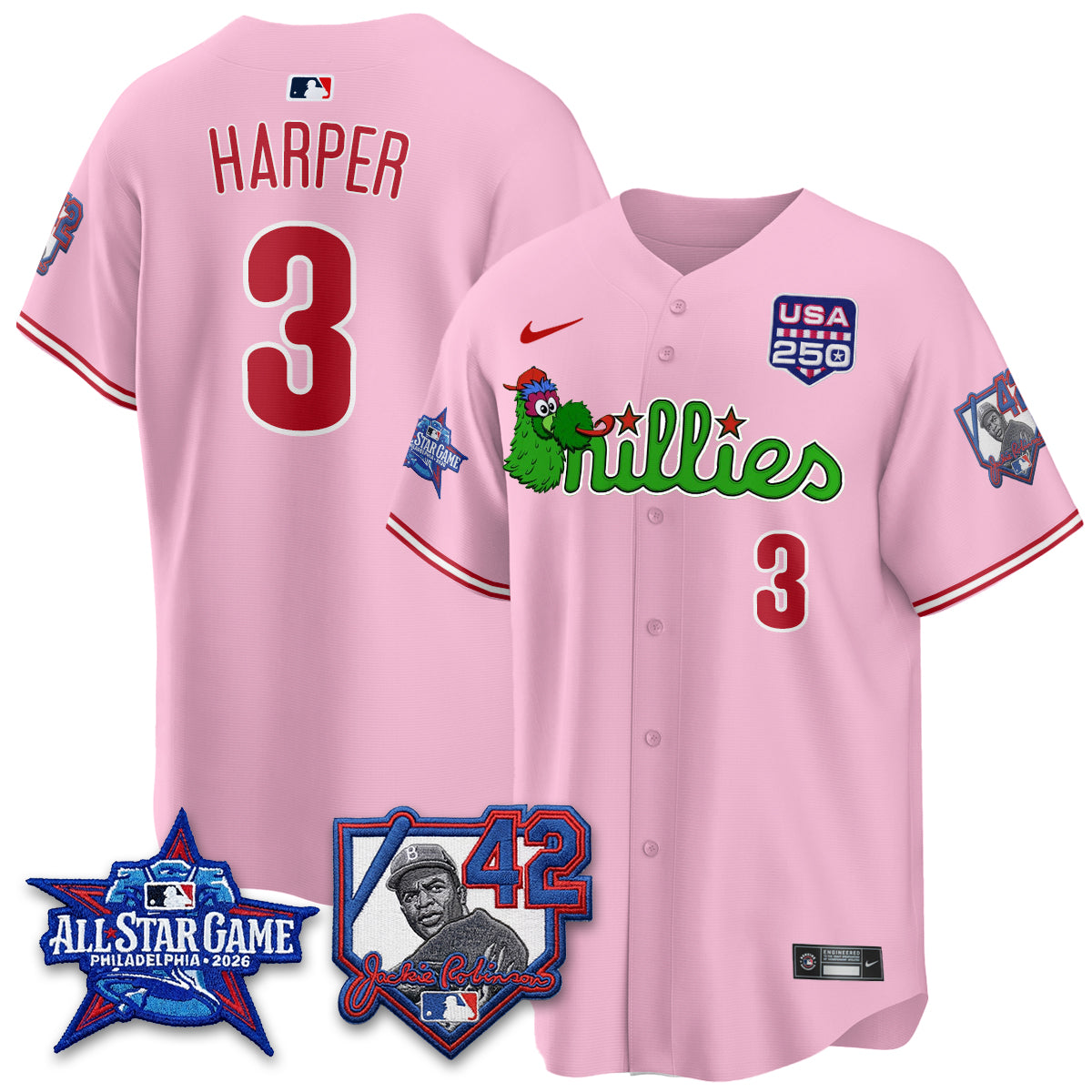 Philadelphia Phillies Phanatic 2026 New Era & 250th USA Vapor Limited Jersey - All Star Game - All Stitched