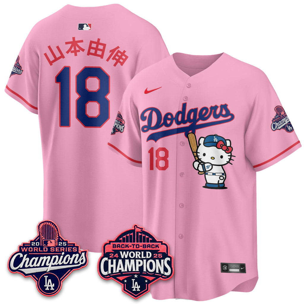 Los Angeles Dodgers x Hello Kitty Night 2026 Vapor Jersey - All Stitched