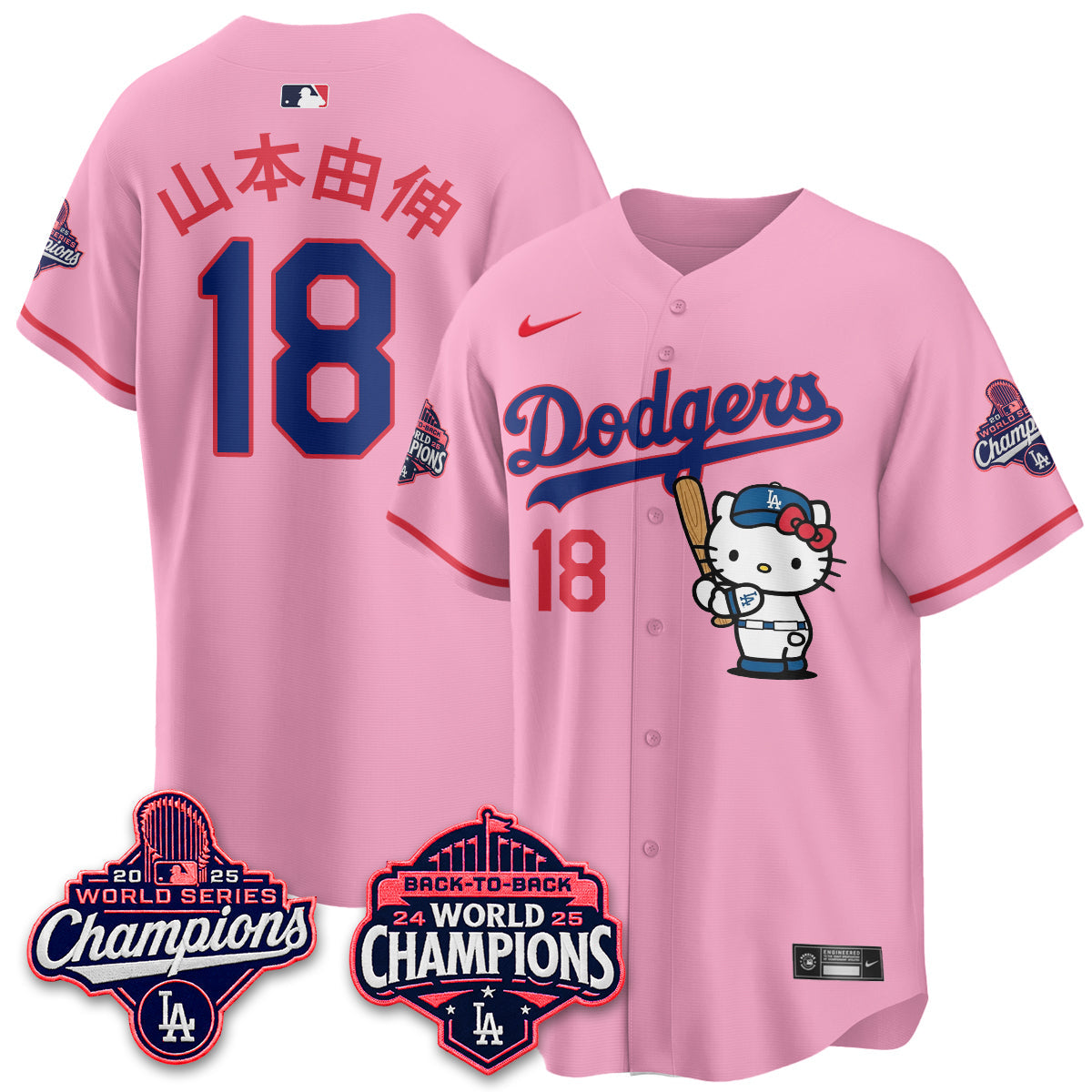 Los Angeles Dodgers x Hello Kitty Night 2026 Vapor Jersey - All Stitched