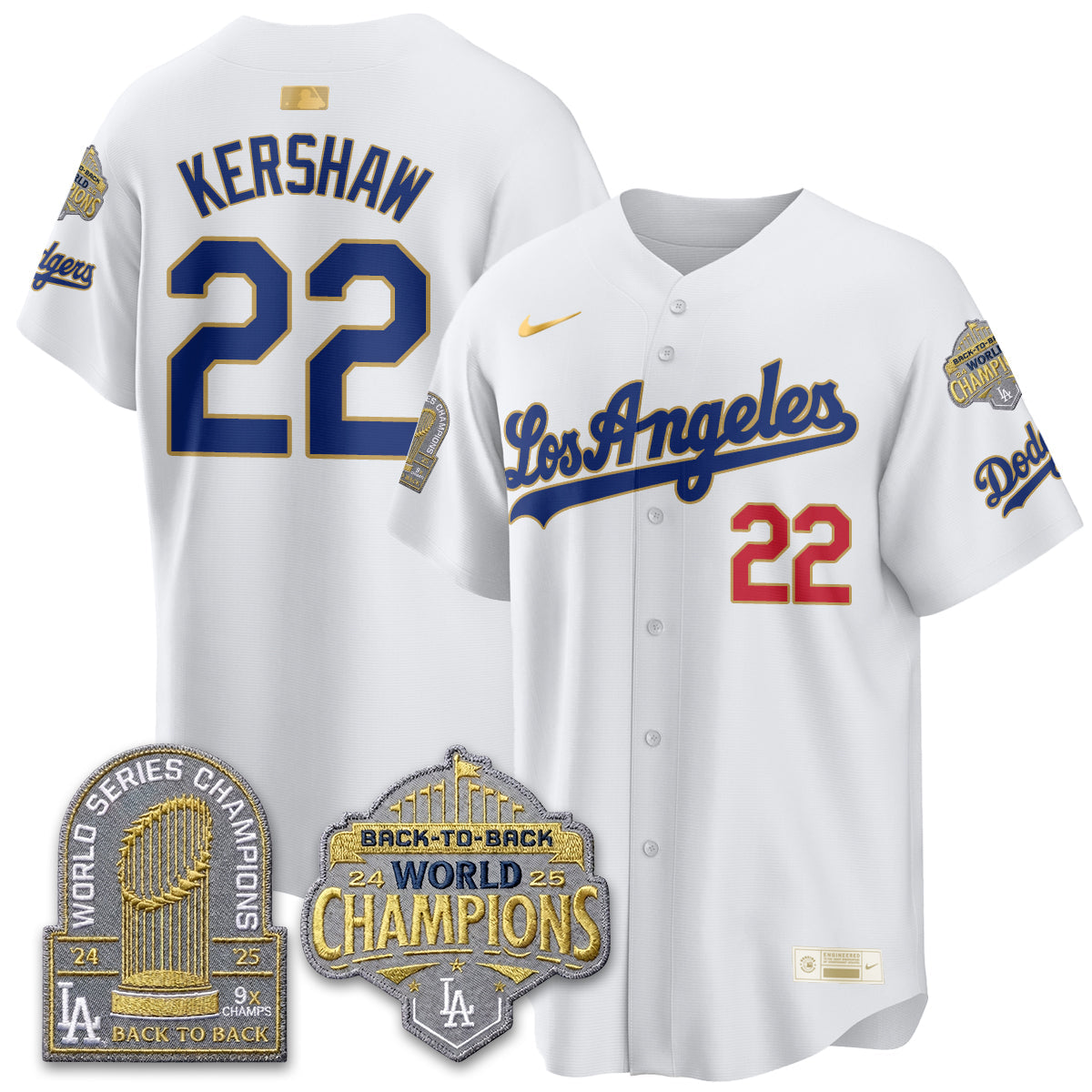 LAD Gold Collection Limited Gold Jersey - 9x & B2B Champs - Stitched