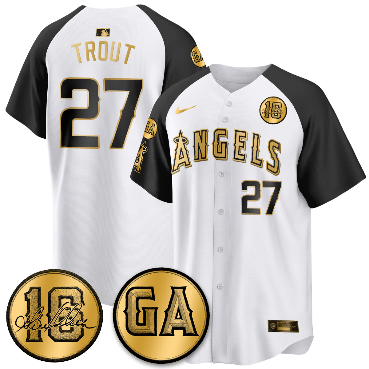 Los Angeles Angels Garret Anderson Tribute Patch Vapor Jersey - All Stitched V2