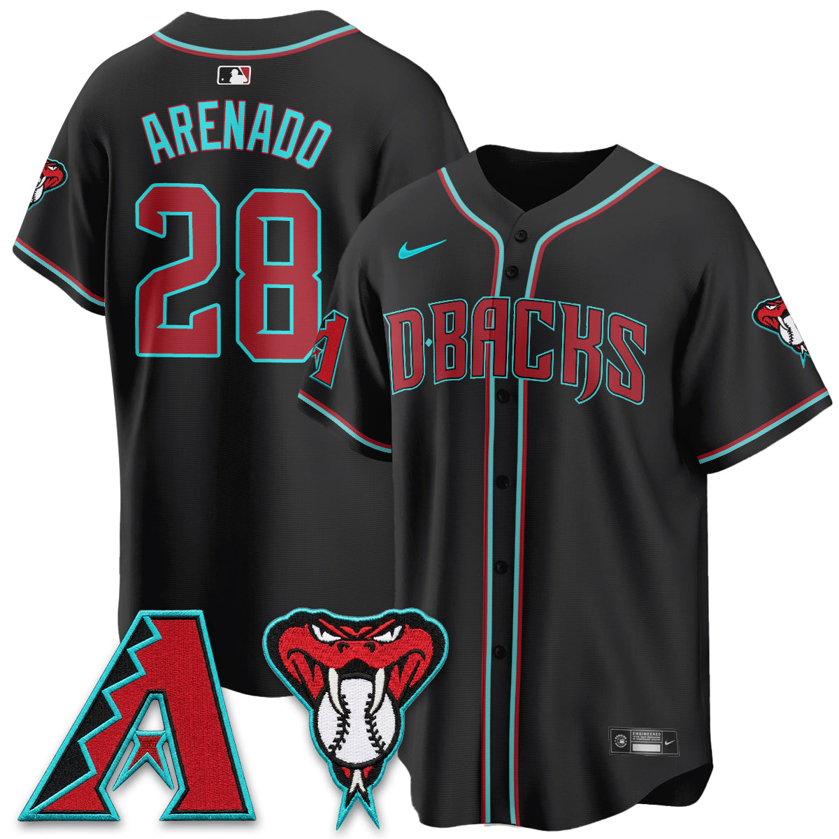 Arizona Diamondbacks Black Out Style Vapor Premier Limited Jersey - All Stitched