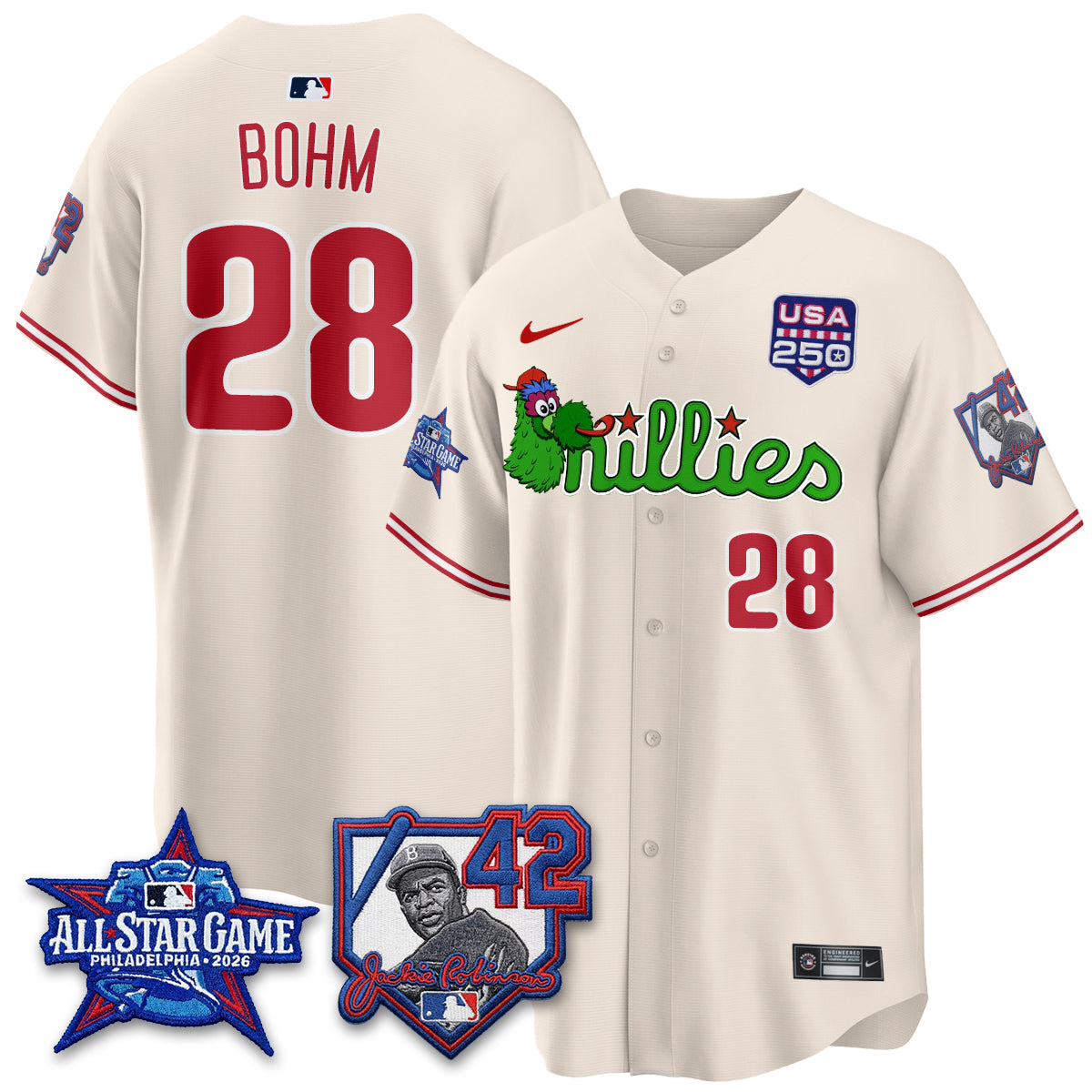 Philadelphia Phillies Phanatic 2026 New Era & 250th USA Vapor Limited Jersey - All Star Game - All Stitched