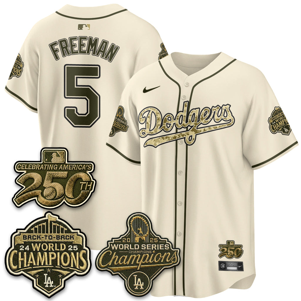 Los Angeles Dodgers Military Appreciation Game Day Jersey -All Stitched