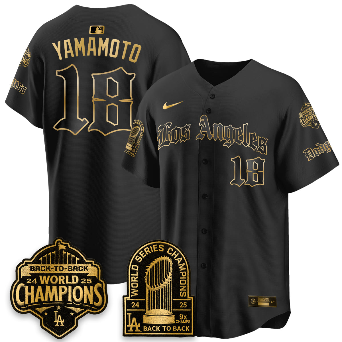 LAD WS Champions Back 2 Back Patch Vapor Premier Limited Gothic Gold Edition Jersey - Stitched
