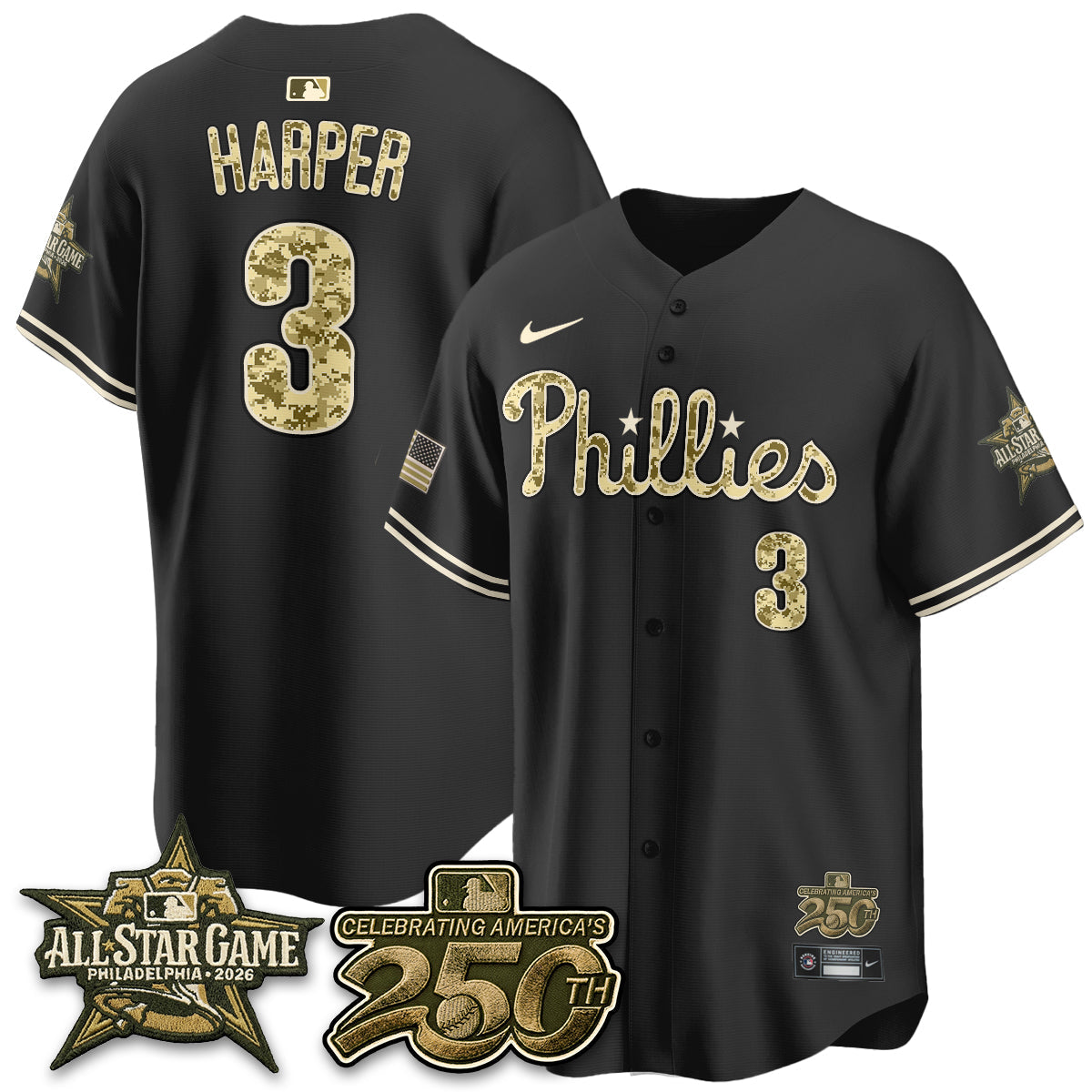 Philadelphia Phillies  2026 Armed Forces Day Jersey V3 - All Stitched