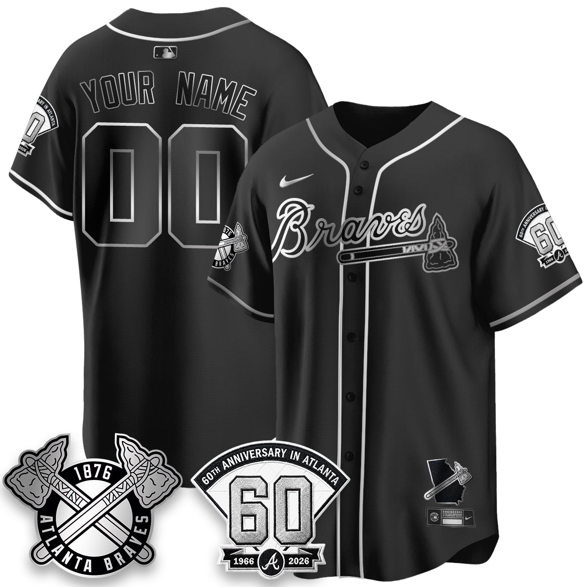 ATL 60th Anniversary Special Edition Vapor Limited Custom Jersey - All Stitched
