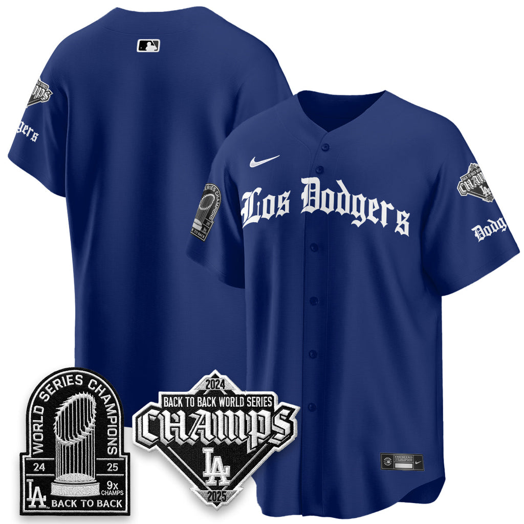 Los Angeles Dodgers World Series Champions B2B Patch Vapor Premier Limited Gothic Edition Jersey - All Stitched