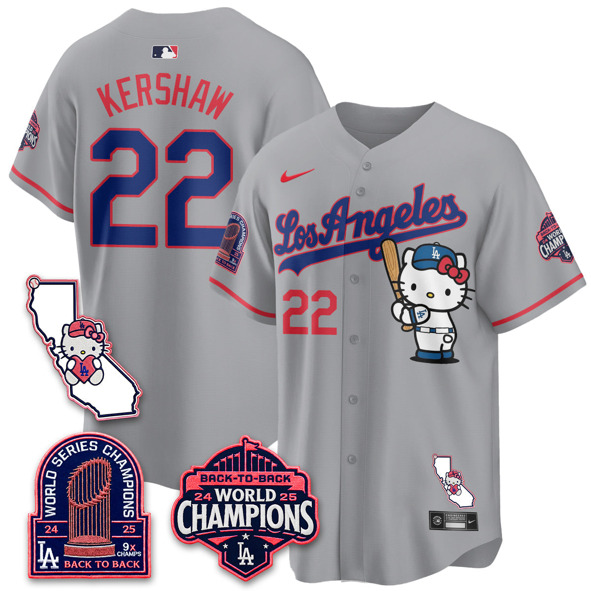 Los Angeles Dodgers x Meow KT 2026 Vapor Jersey - All Stitched - V4