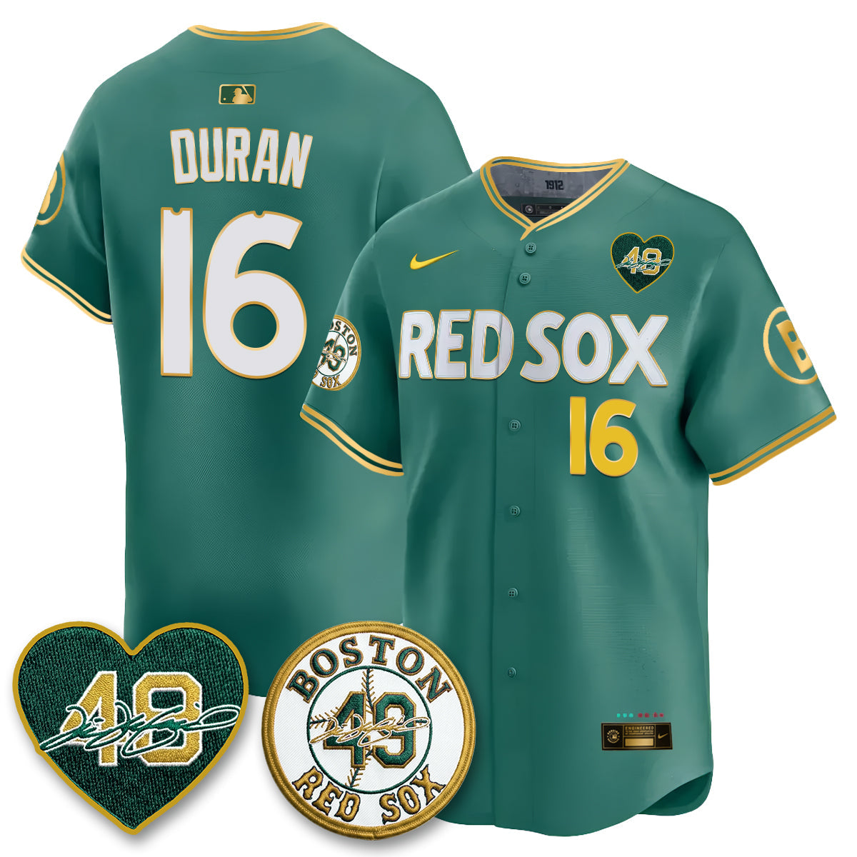 BOS Tim Wakefield Memorial Patch Vaper Premier Limited Gold Edition Jersey - Stitched