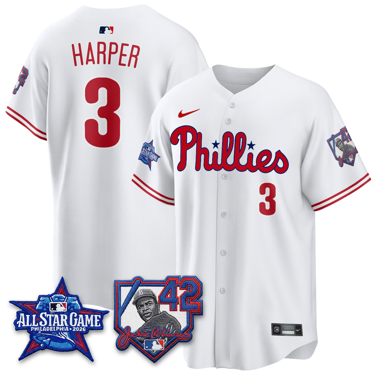 Philadelphia Phillies 2026 Jackie Robinson New Era - All Star Game Vapor Limited Jersey - All Stitched