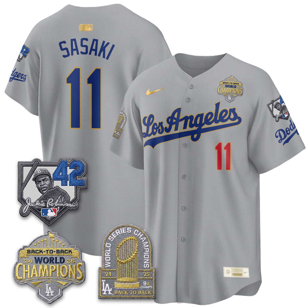 Los Angeles Dodgers 2026 New Era Gold Collection Vapor Limited Jersey - B2B Champs - All Stitched