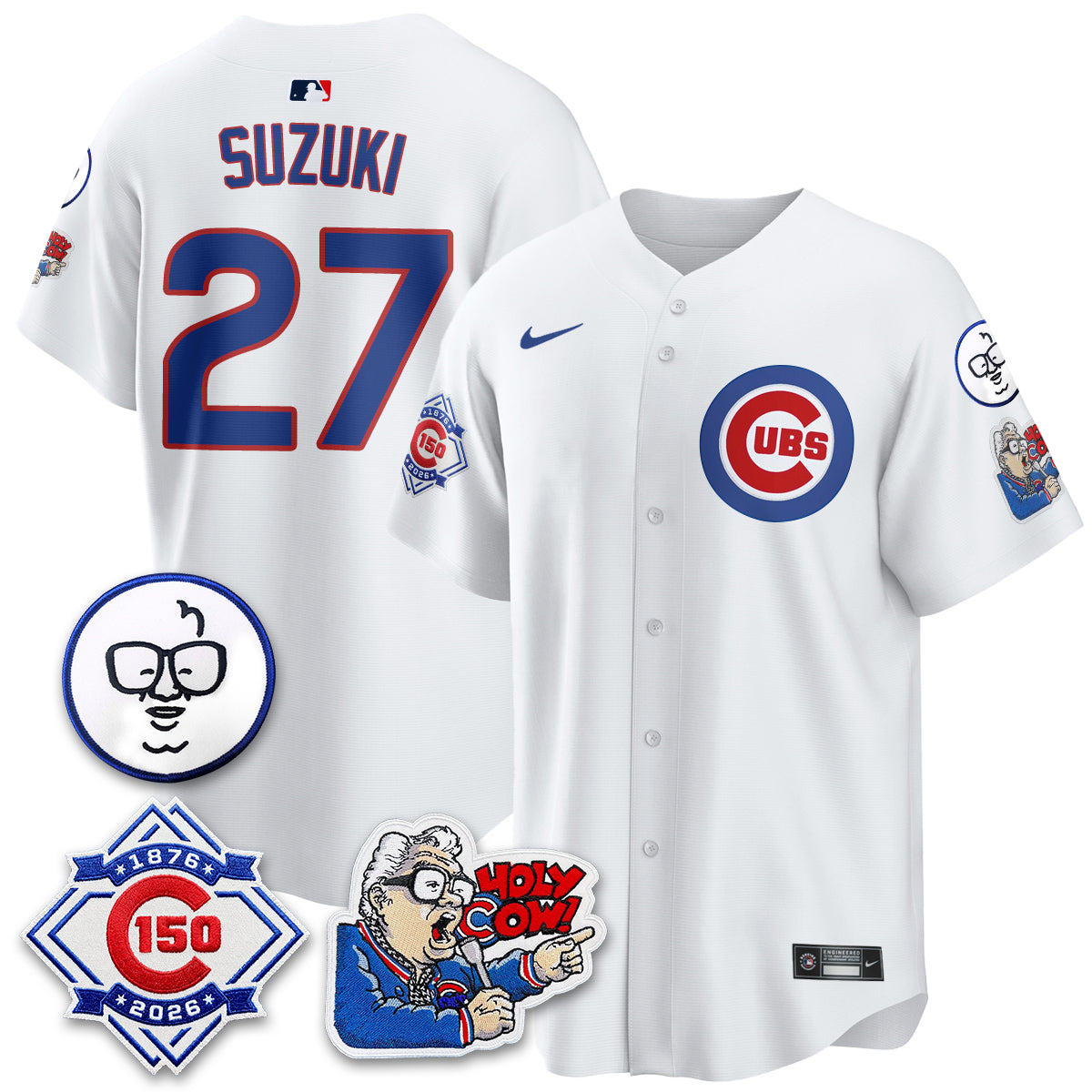 CHC 150th Anniversary Harry Caray Holy Cow Vapor Premier Limited Jersey - All Stitched V2