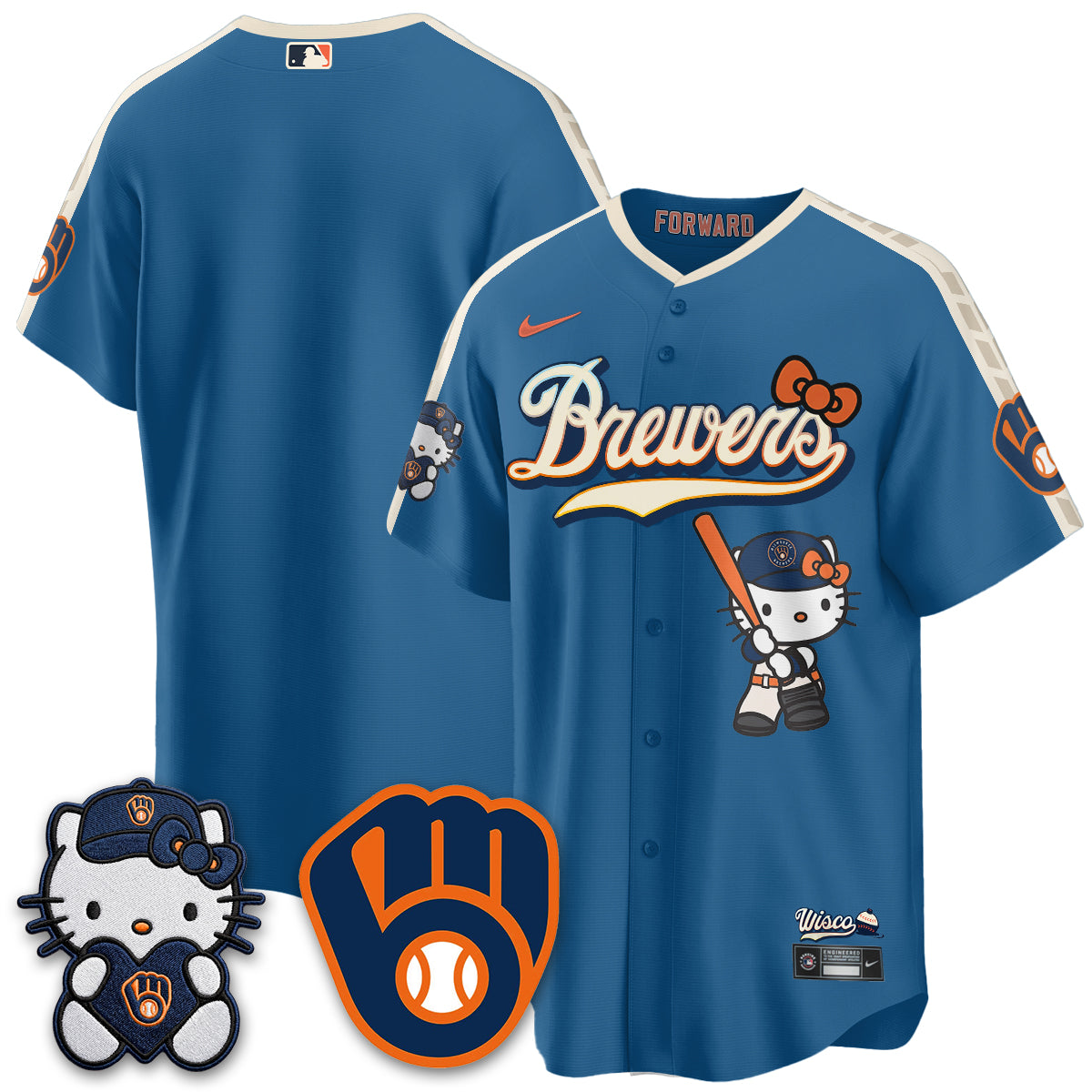 Milwaukee Brewers Meow KT Night Vapor Limited Jersey - All Stitched