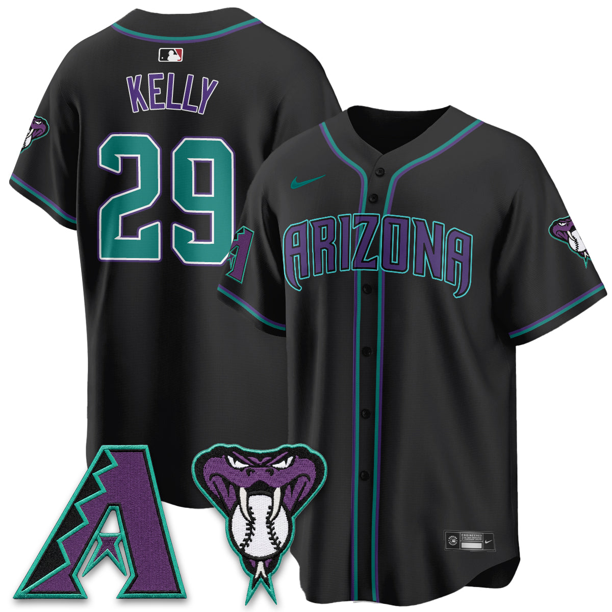 Arizona Diamondbacks Black Out Style Vapor Premier Limited Jersey - All Stitched
