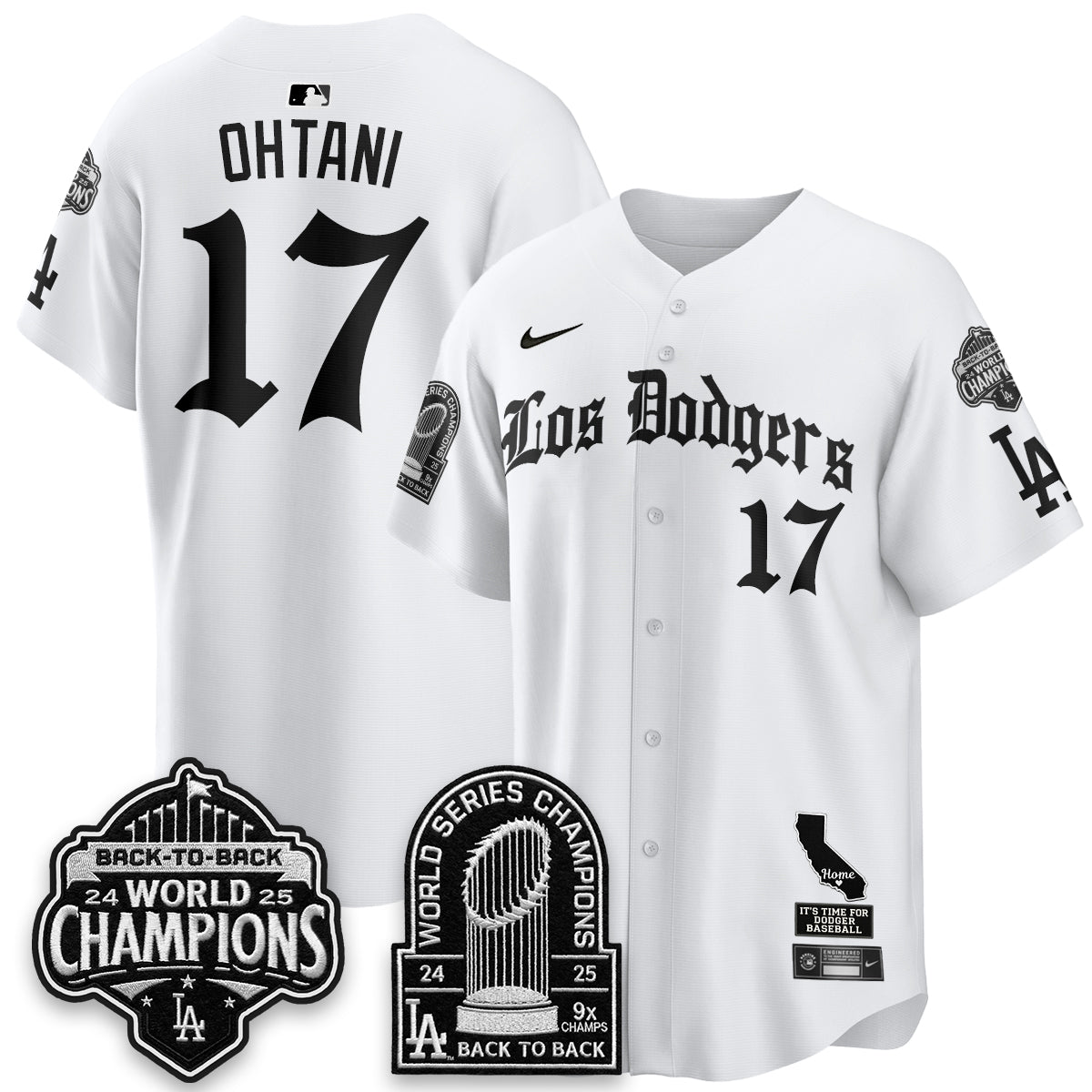 Los Angeles Dodgers World Series Champions Vapor Premier Limited Gothic Edition Jersey - All Stitched