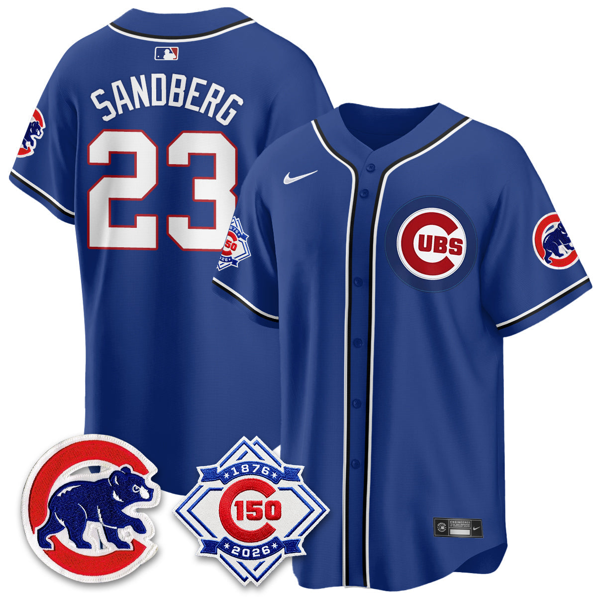 Chicago Cubs 150th Anniversary Black Out Style Vapor Premier Limited Jersey - All Stitched