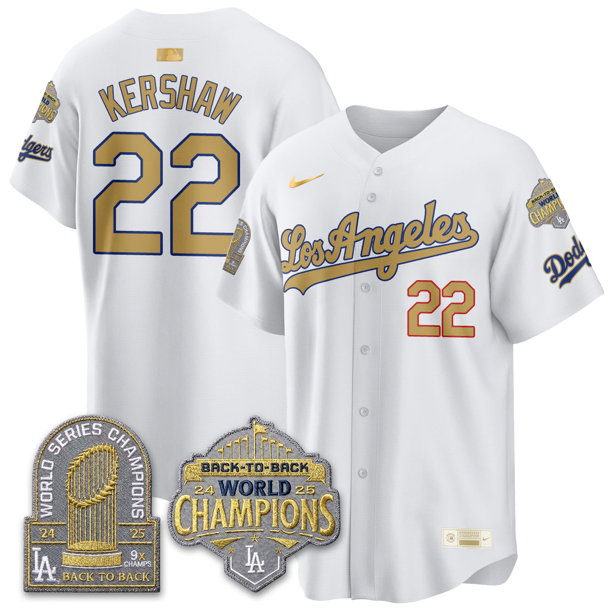 LAD Gold Collection Limited Gold Jersey - 9x & B2B Champs - Stitched