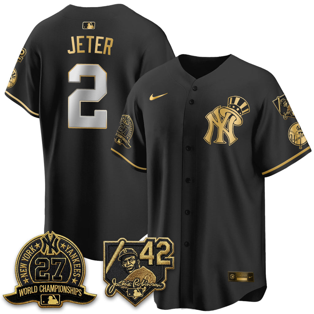 New York Yankees 2026 Jackie Robinson Day Vapor Limited Gold Edition Jersey - All Stitched - V2
