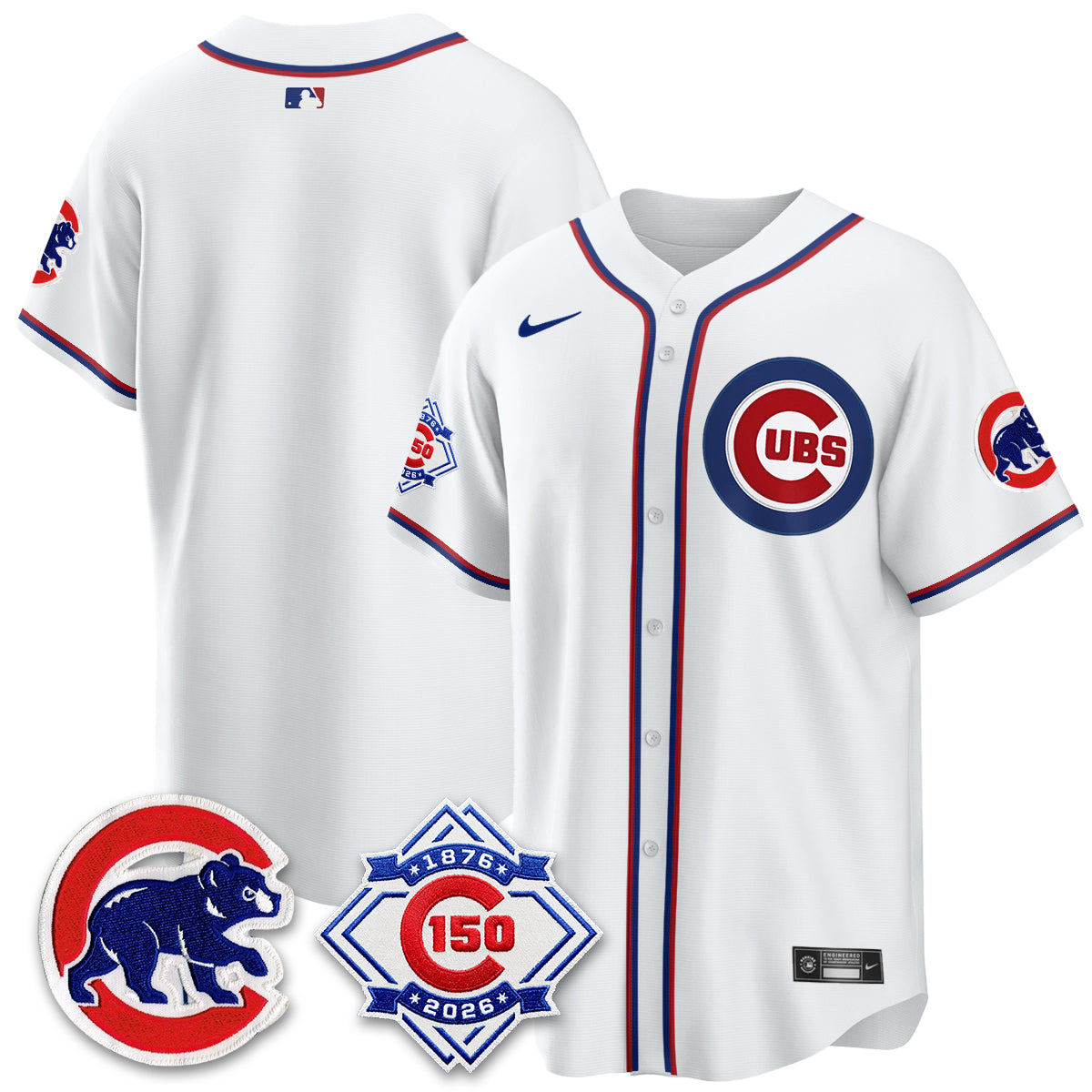Chicago Cubs 150th Anniversary Black Out Style Vapor Premier Limited Jersey - All Stitched