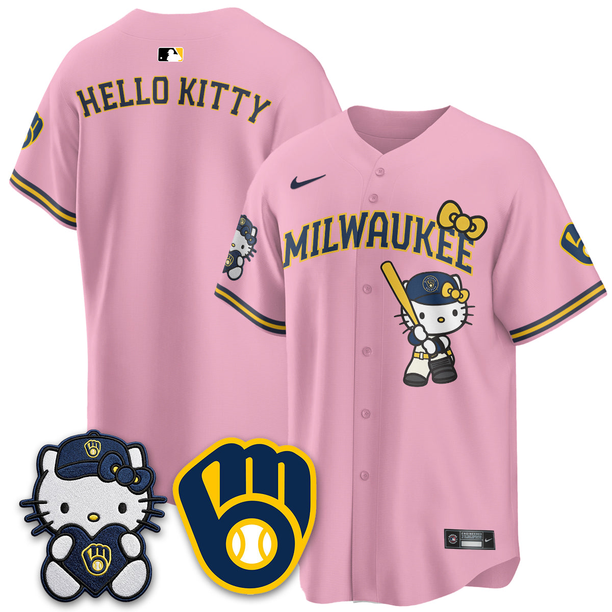 Milwaukee Brewers Meow KT Night Vapor Limited Jersey - All Stitched