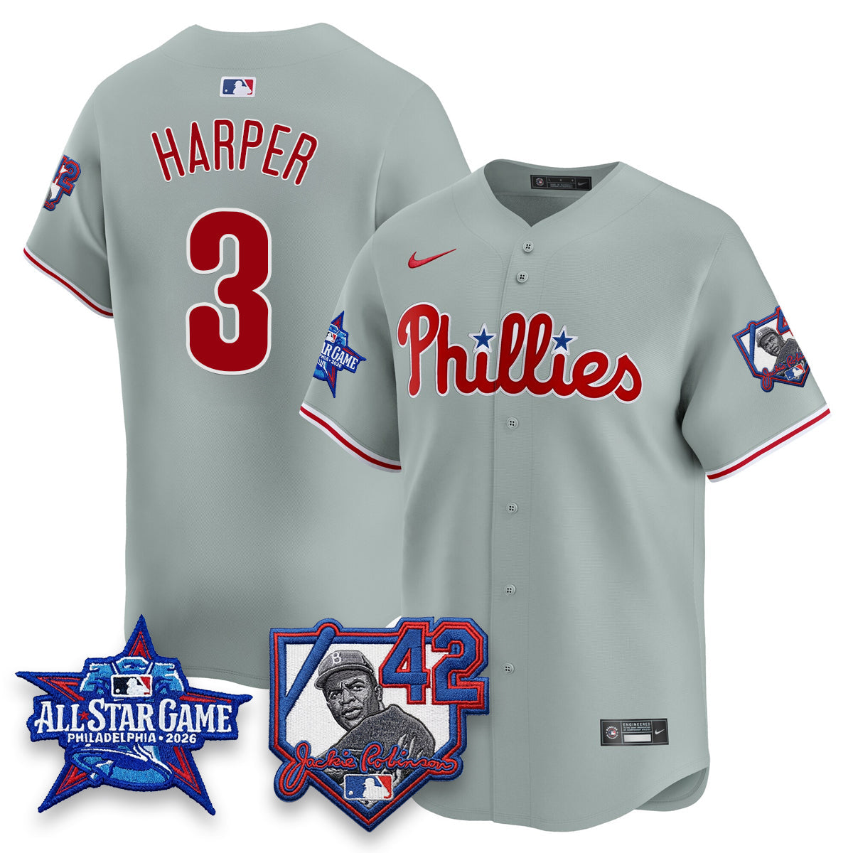 Philadelphia Phillies 2026 Jackie Robinson New Era - All Star Game Vapor Limited Jersey - All Stitched
