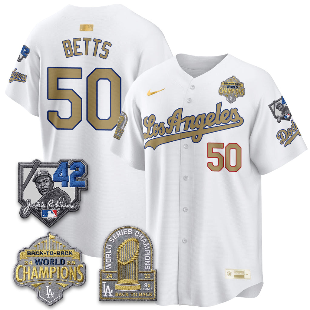 Los Angeles Dodgers 2026 New Era Gold Collection Vapor Limited Jersey - B2B Champs - All Stitched