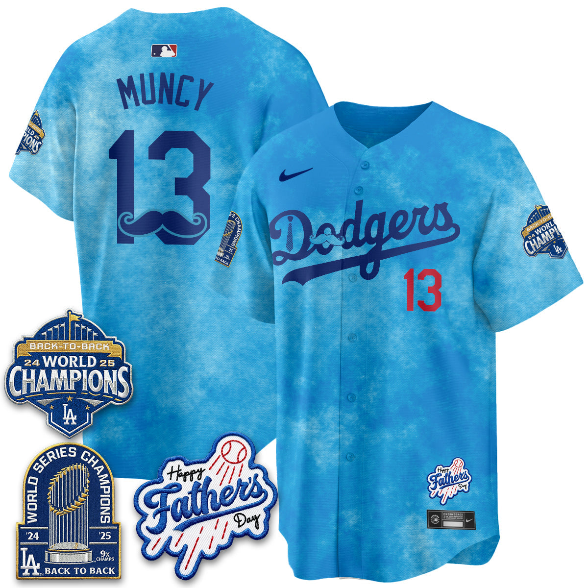 Los Angeles Dodgers Happy Father's Day 2026 Jersey - Stitched
