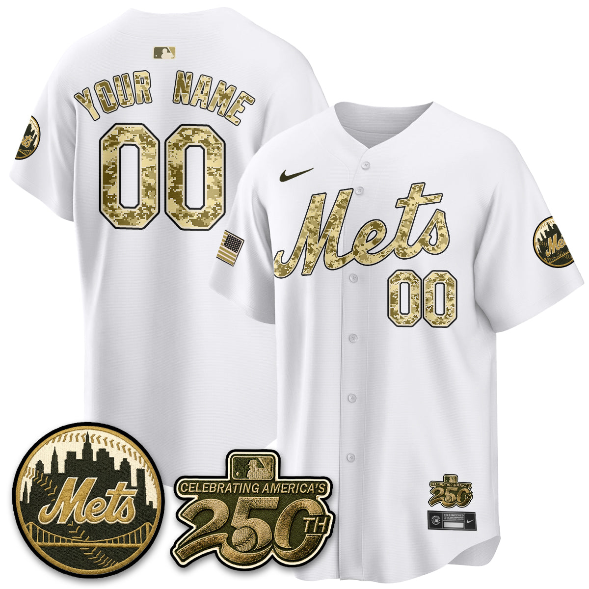 NYM Armed Forces Day Vapor Premier Limited Custom Jersey - All Stitched V2