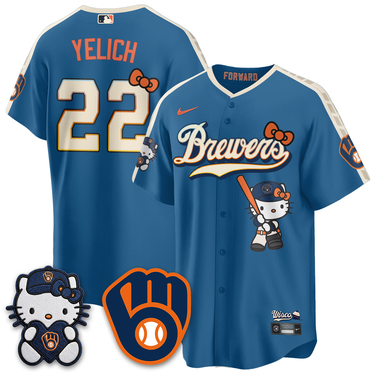 Milwaukee Brewers Meow KT Night Vapor Limited Jersey - All Stitched