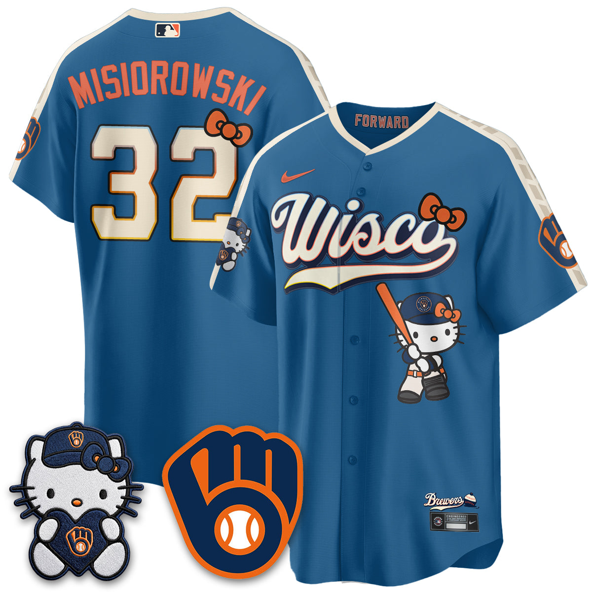 Milwaukee Brewers Meow KT Night Vapor Limited Jersey - All Stitched