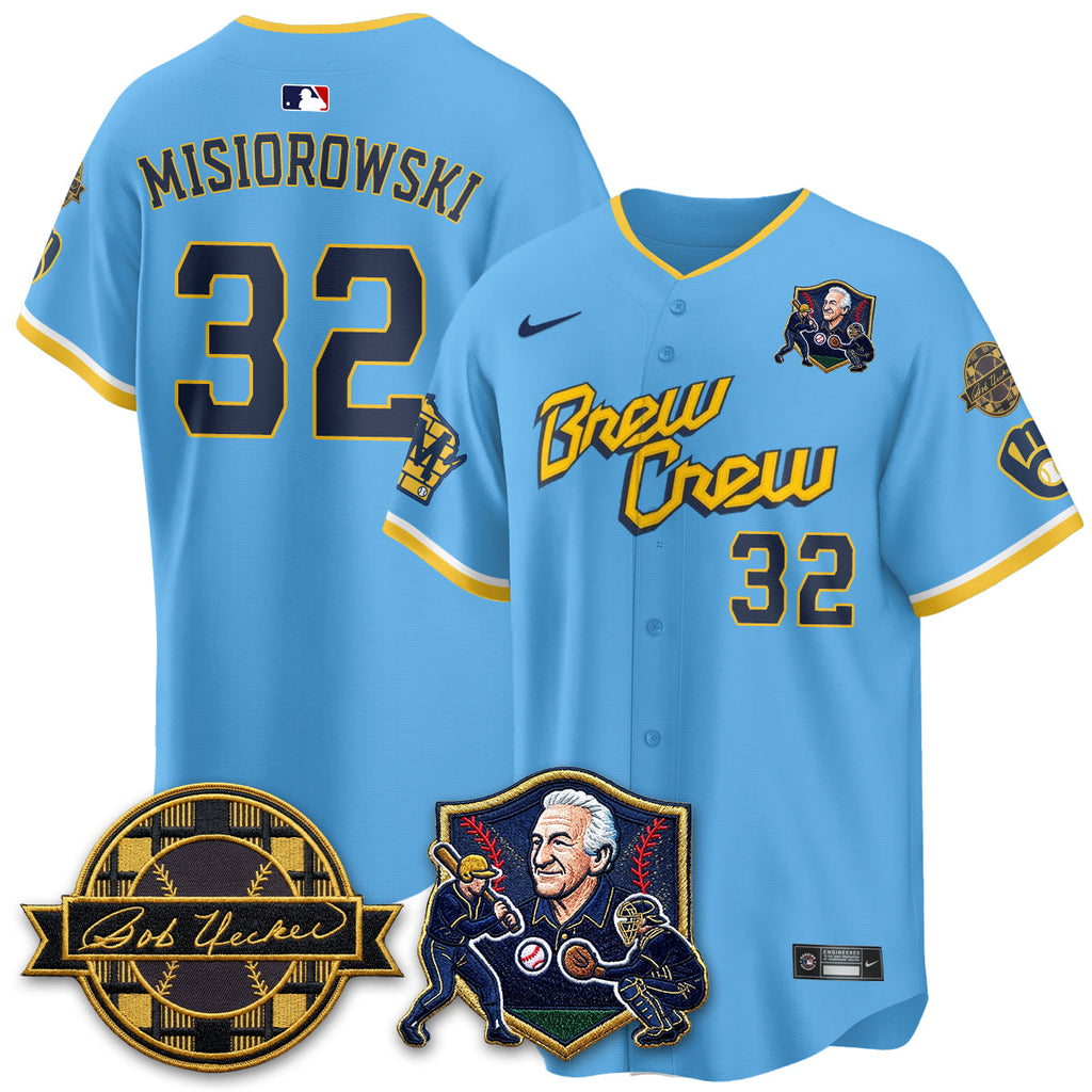 Milwaukee Brewers Bob Uecker - 54 Seasons for Brewers' Vapor Limited Gold Jersey - All Stitched
