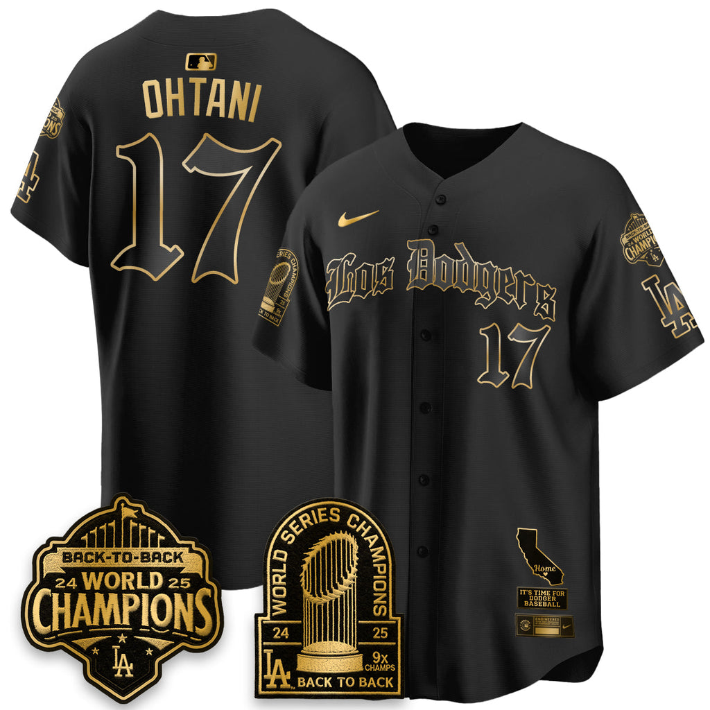 Los Angeles Dodgers World Series Champions Vapor Premier Limited Gothic Edition Jersey - All Stitched