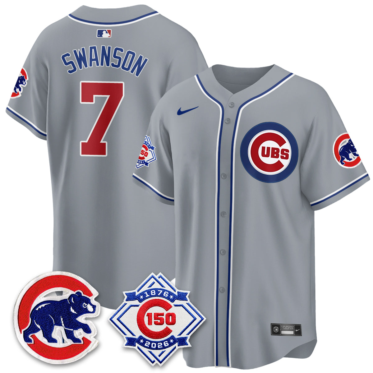 Chicago Cubs 150th Anniversary Black Out Style Vapor Premier Limited Jersey - All Stitched