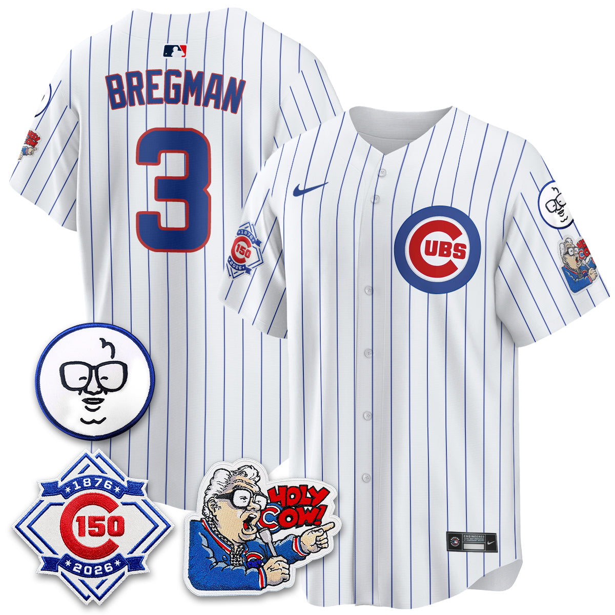 CHC 150th Anniversary Harry Caray Holy Cow Vapor Premier Limited Jersey - All Stitched V2