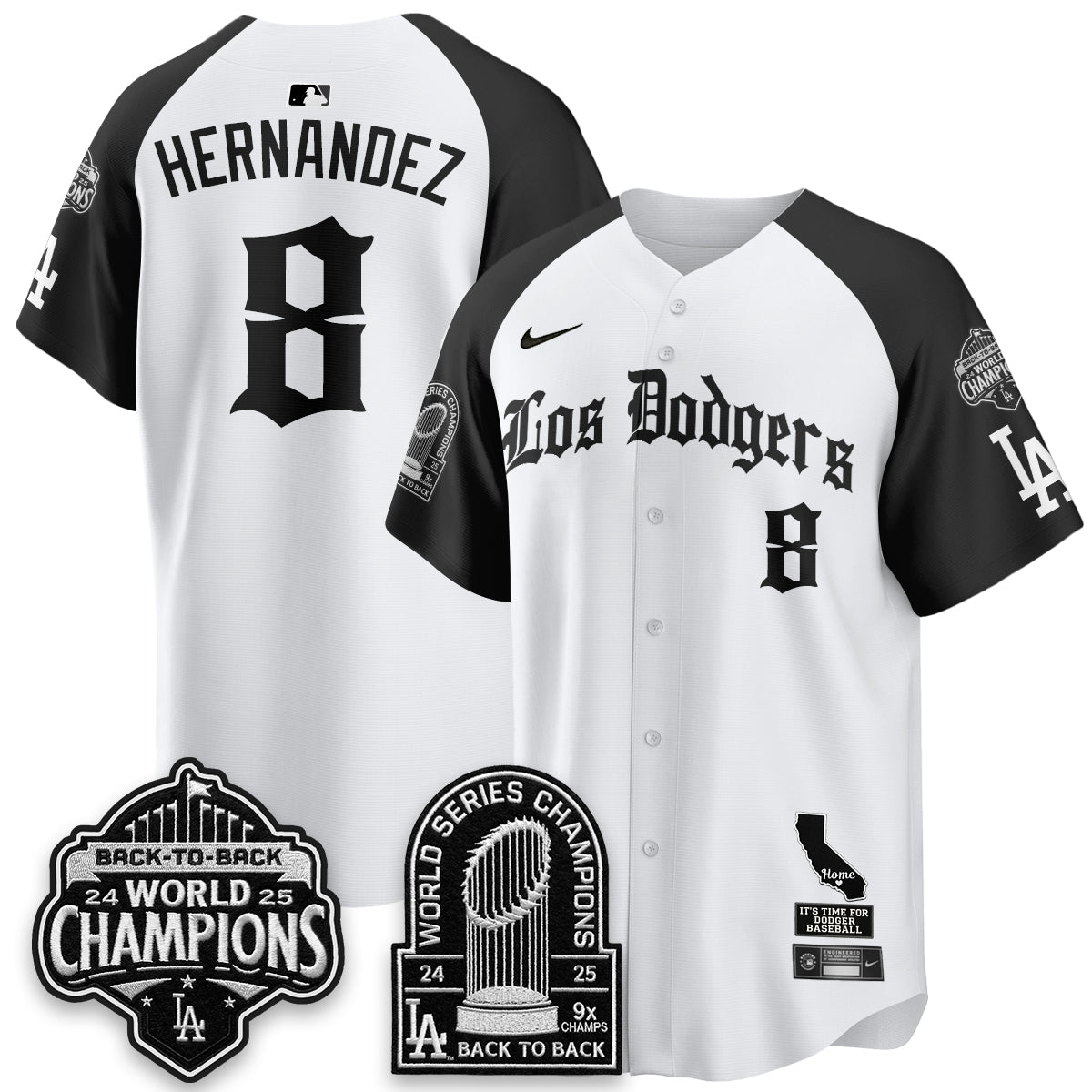 Los Angeles Dodgers World Series Champions Vapor Premier Limited Gothic Edition Jersey - All Stitched