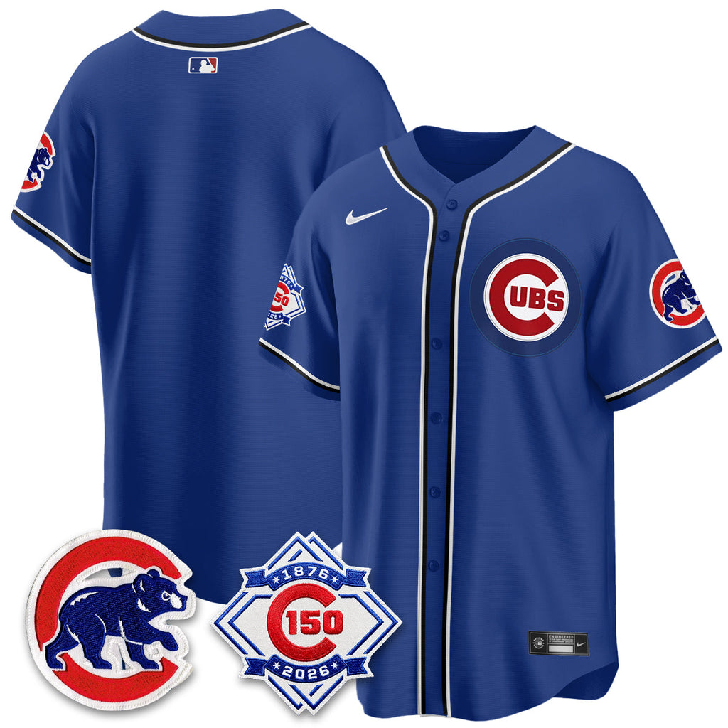 Chicago Cubs 150th Anniversary Black Out Style Vapor Premier Limited Jersey - All Stitched