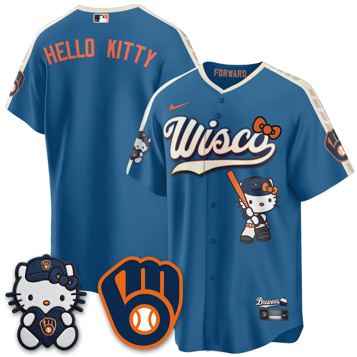 Milwaukee Brewers Meow KT Night Vapor Limited Jersey - All Stitched
