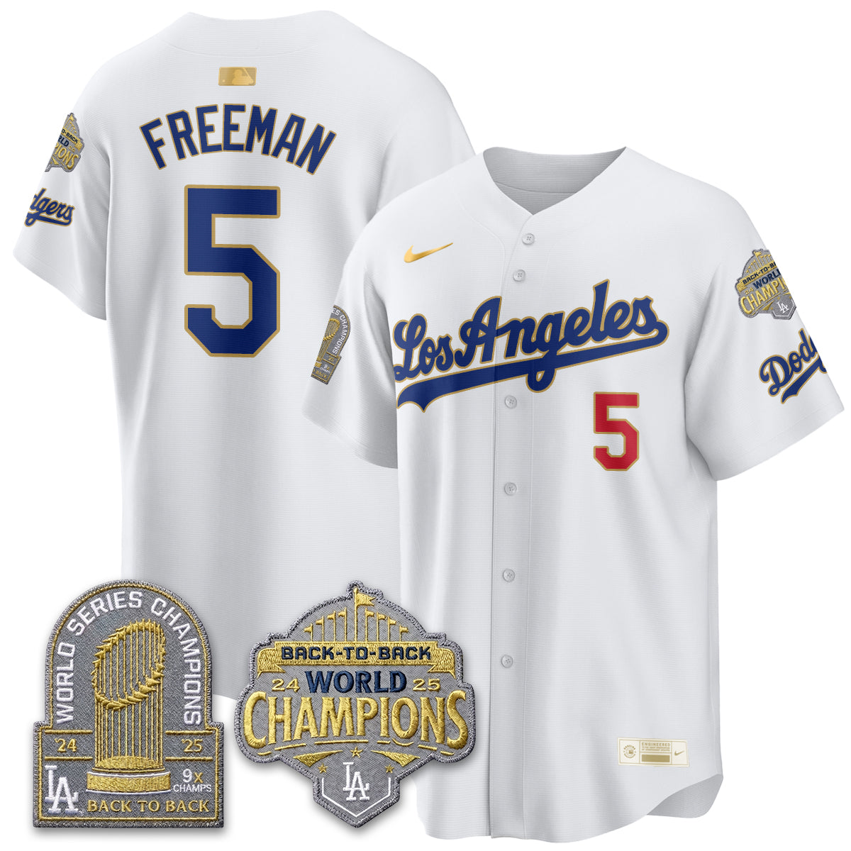 LAD Gold Collection Limited Gold Jersey - 9x & B2B Champs - Stitched