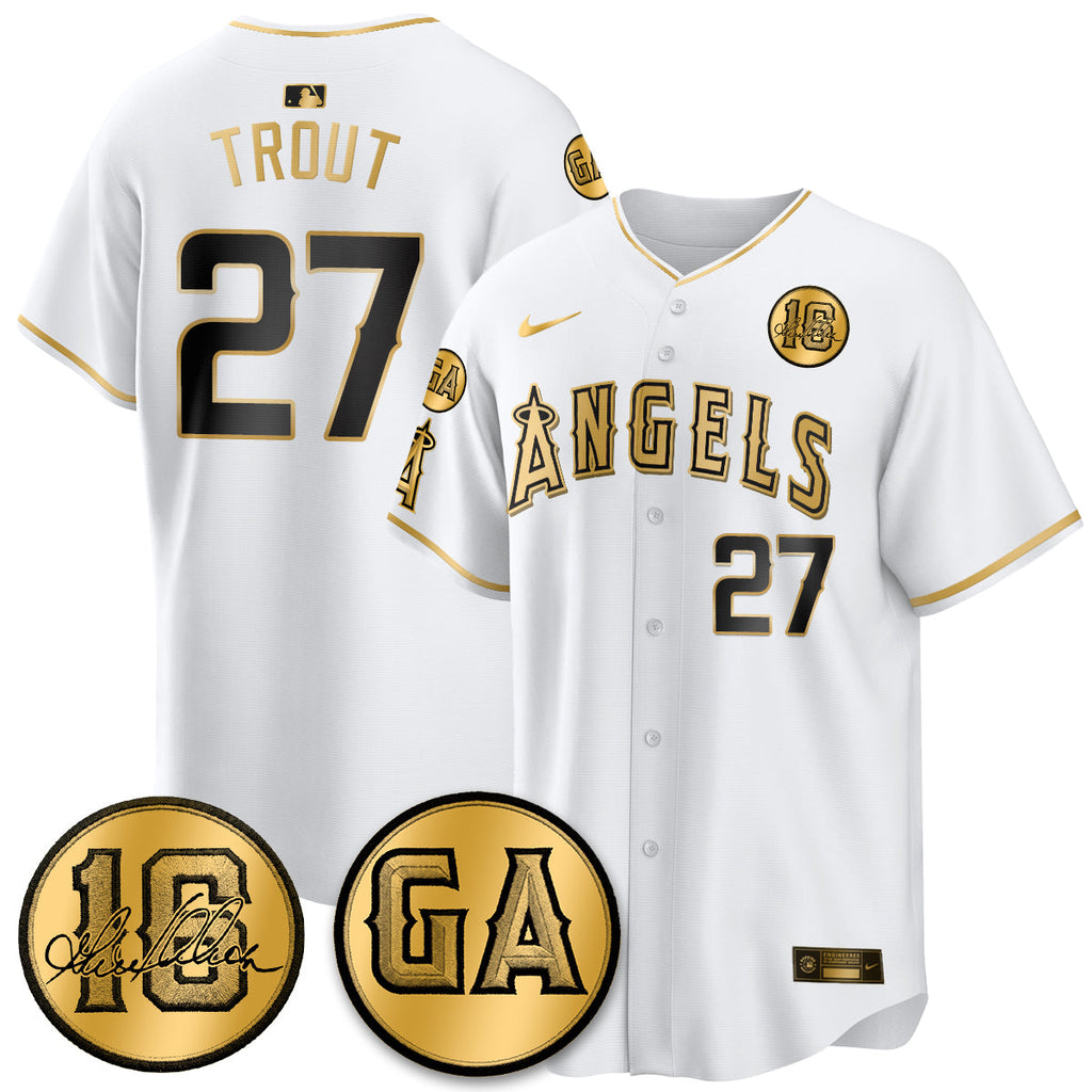 Los Angeles Angels Garret Anderson Tribute Patch Vapor Jersey - All Stitched V2