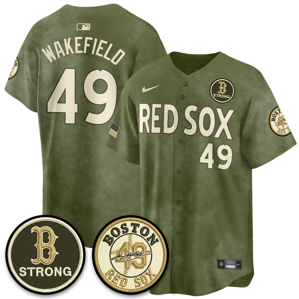 Boston Red Sox New Era Olive 2026 Armed Forces Day Jersey - All Stitched
