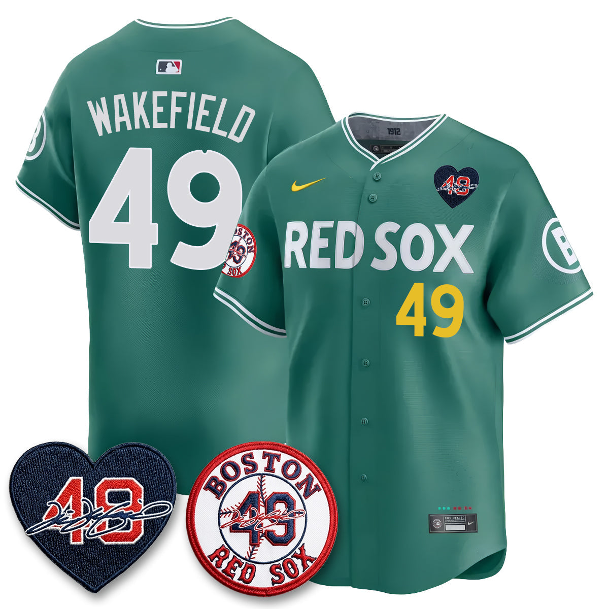 Boston Red Sox Tim Wakefield Memorial Patch Vaper Premier Limited Jersey - All Stitched